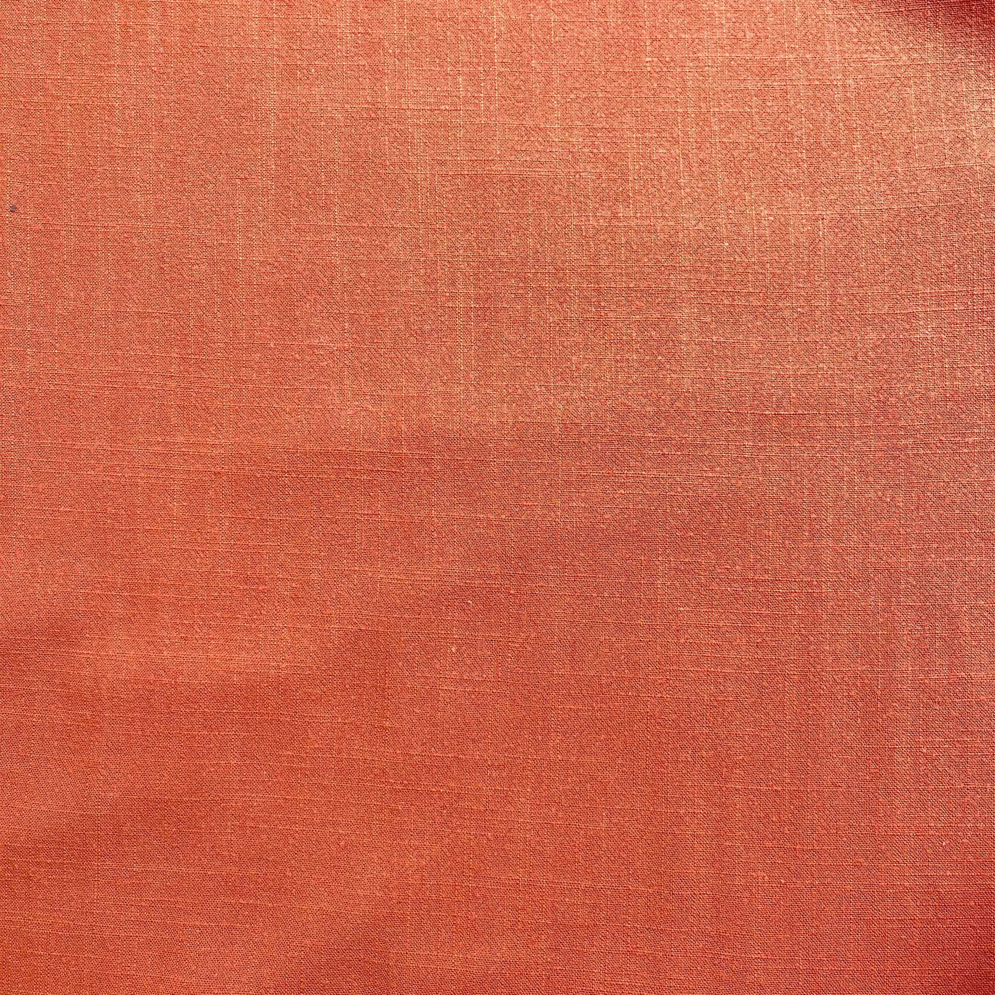 REMNANT 0.36 Metres - Flow Terracotta Viscose Linen Blend Fabric