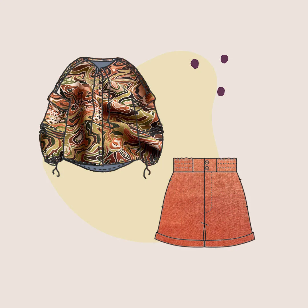 REMNANT 0.36 Metres - Flow Terracotta Viscose Linen Blend Fabric