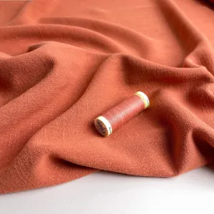 REMNANT 0.36 Metres - Flow Terracotta Viscose Linen Blend Fabric