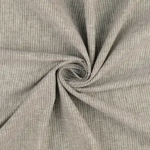 REMNANT 0.46 Metre - Fine Stripe Light Grey Linen Cotton Fabric