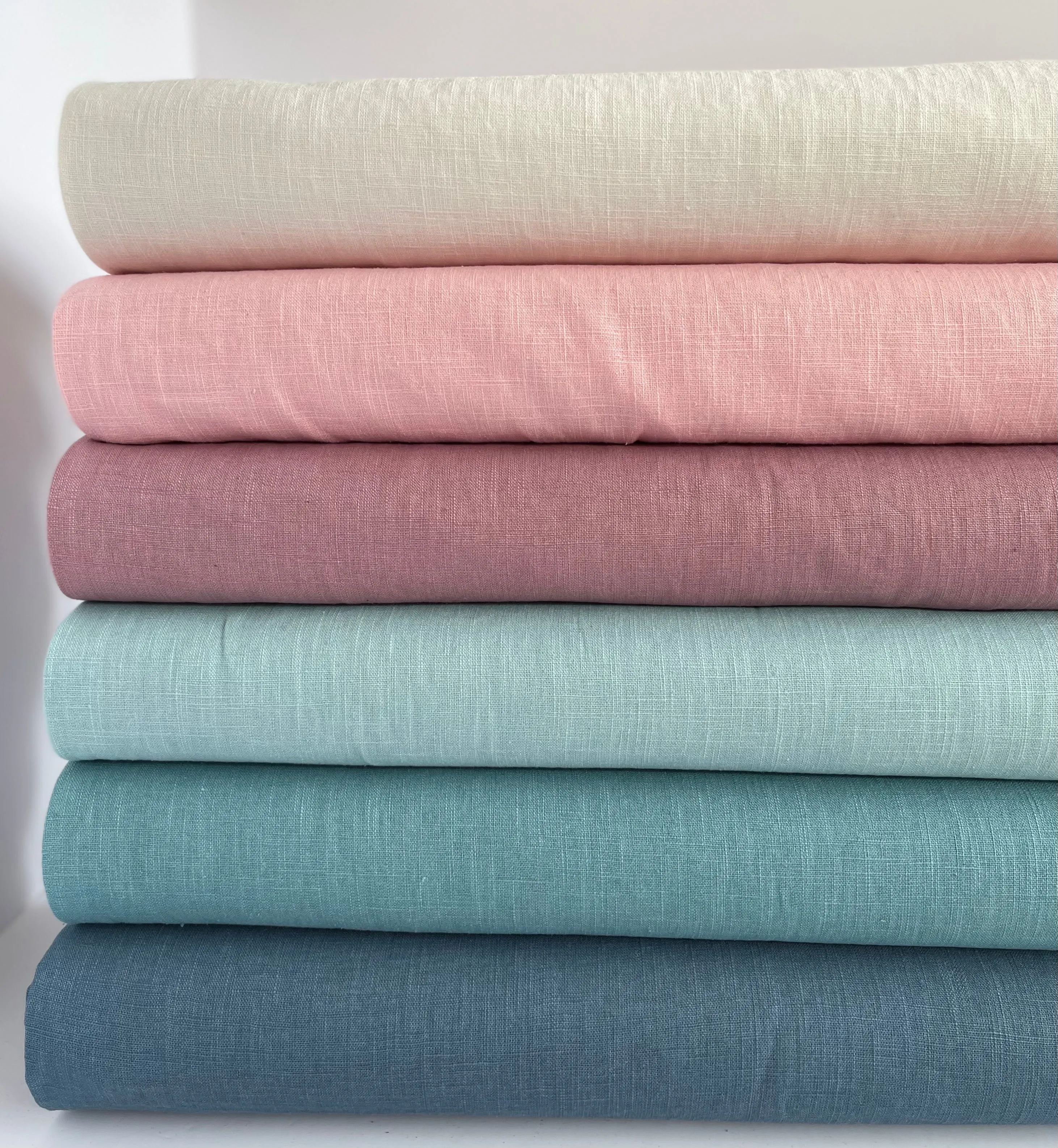 REMNANT 0.49 Metre - Breeze Denim - Enzyme Washed Pure Linen Fabric