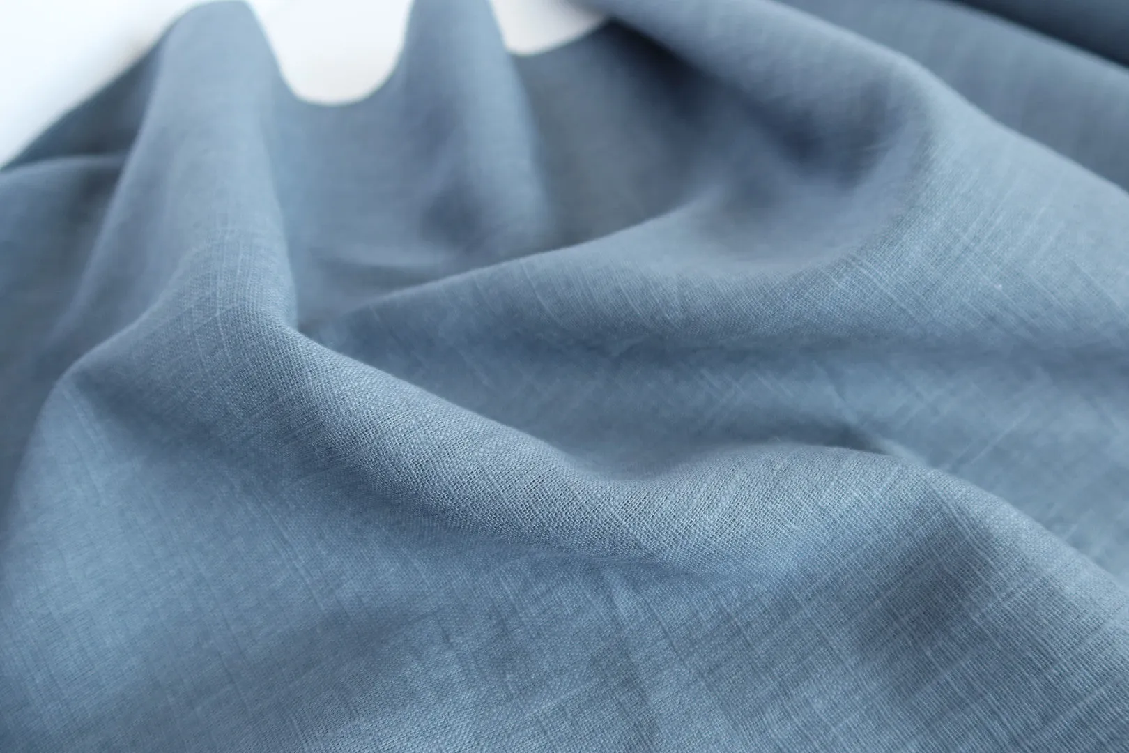 REMNANT 0.49 Metre - Breeze Denim - Enzyme Washed Pure Linen Fabric