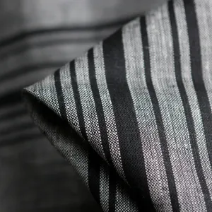 Remnant of Manuela Black Stripe Linen