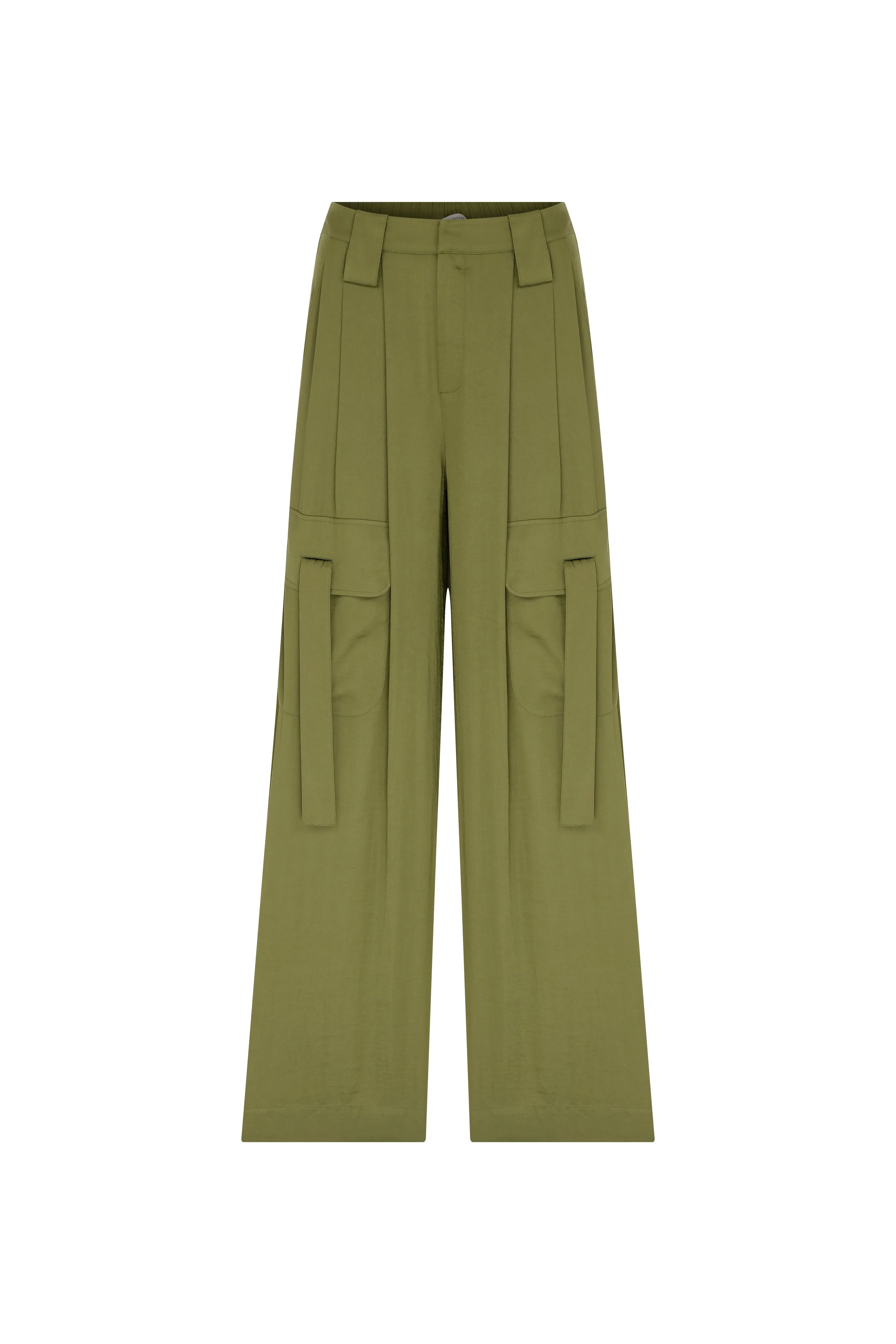 Roman Solid Cargo Pocket Trousers Green