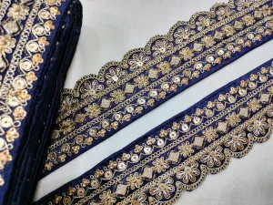 Royal Blue Fancy Embellished Trim