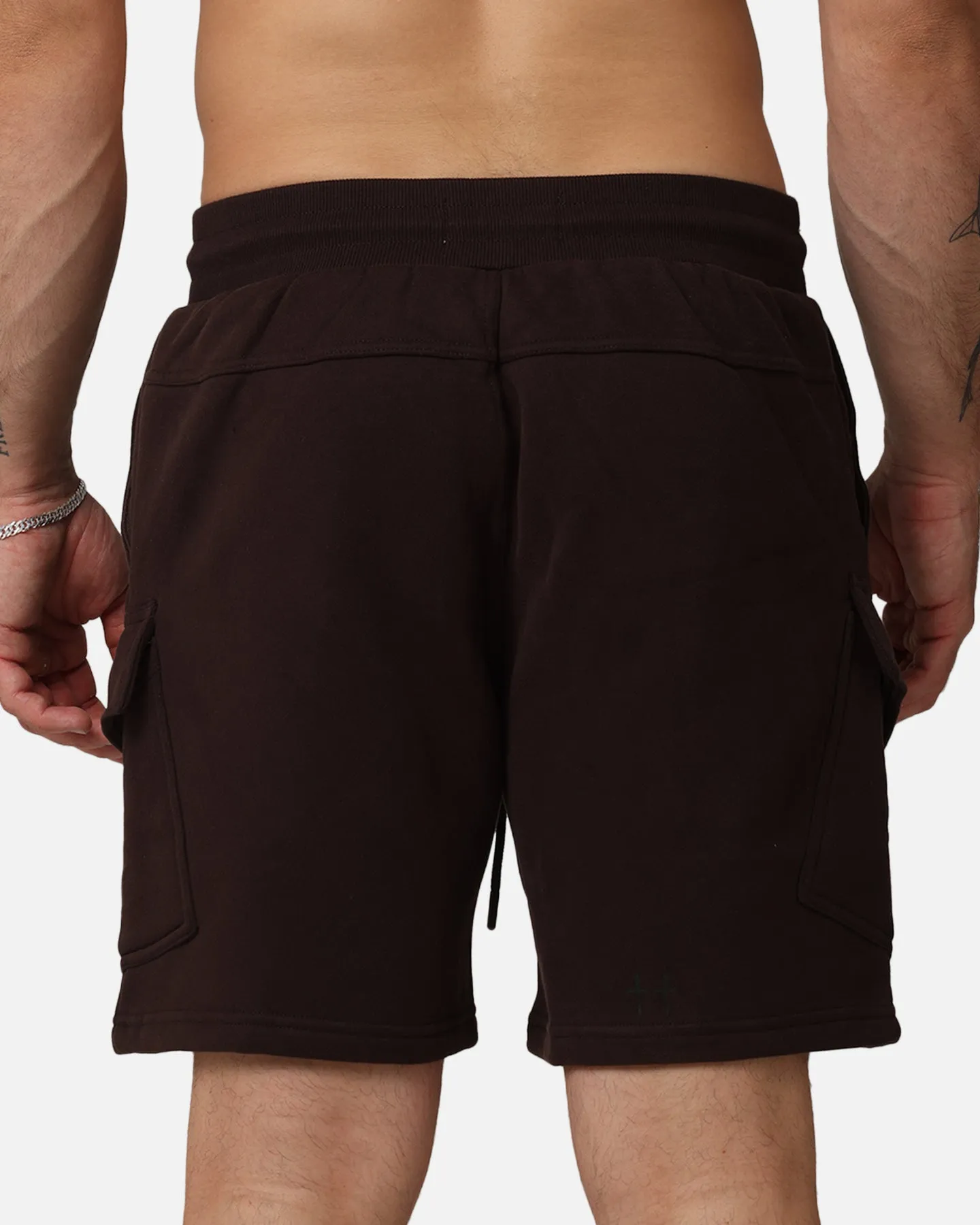Saint Morta Worldwide Sweat Cargo Shorts Dark Brown