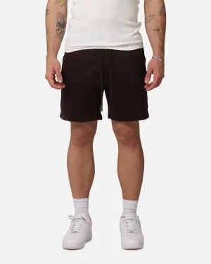 Saint Morta Worldwide Sweat Cargo Shorts Dark Brown