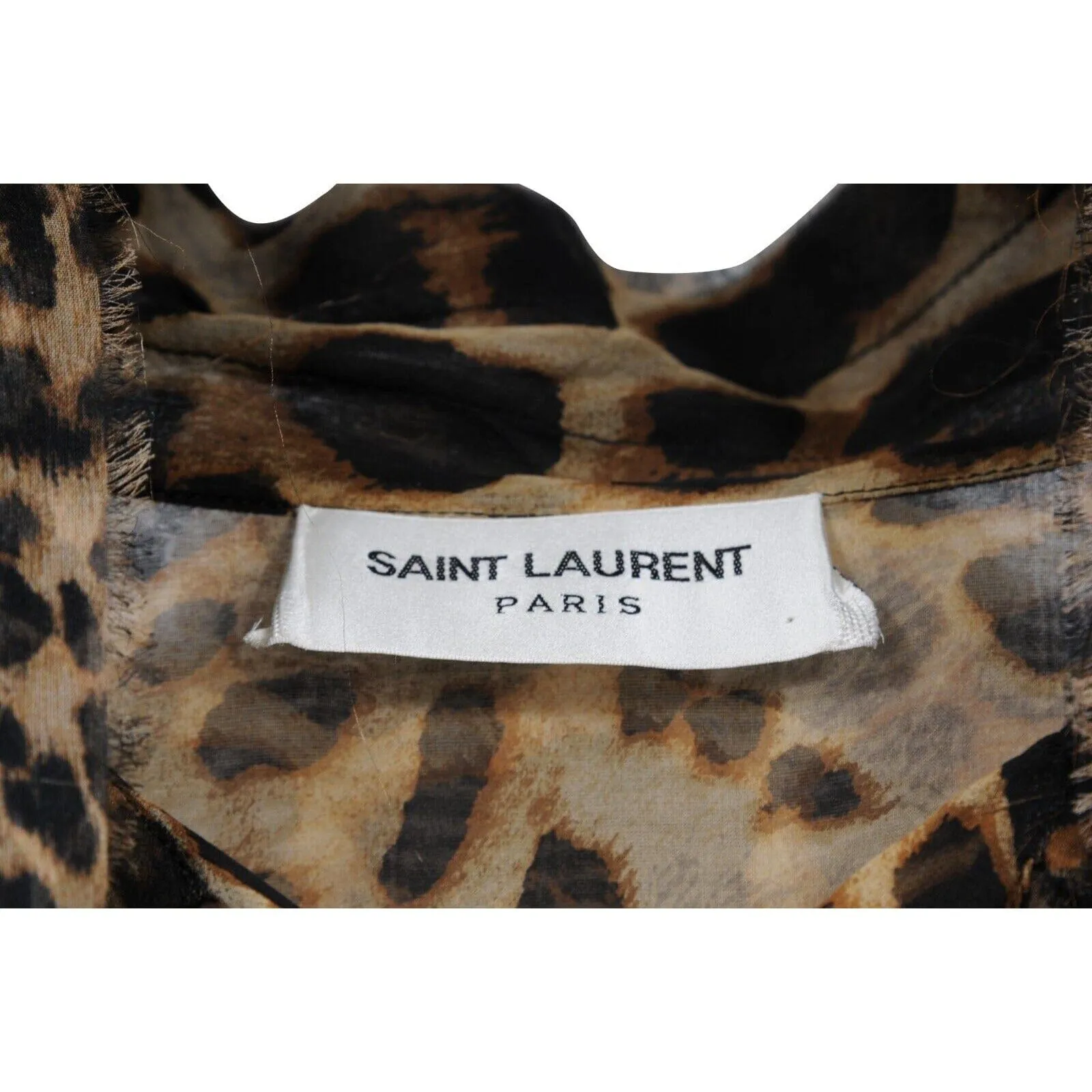 Silk Leopard Cheetah Print Tie Front Button Down Shirt