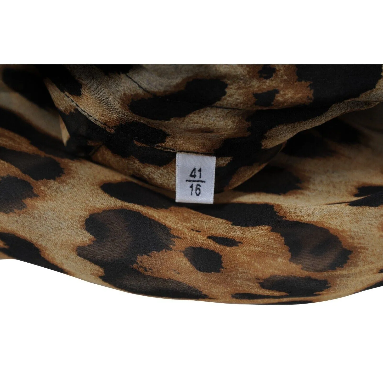 Silk Leopard Cheetah Print Tie Front Button Down Shirt