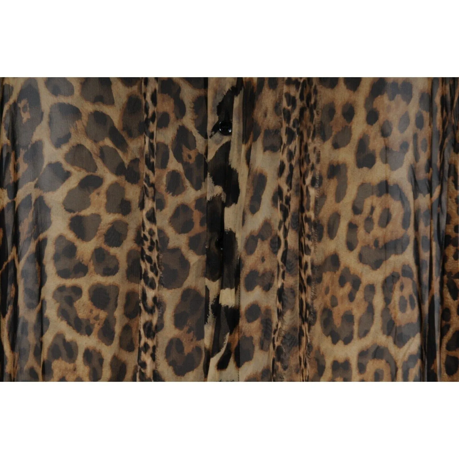 Silk Leopard Cheetah Print Tie Front Button Down Shirt