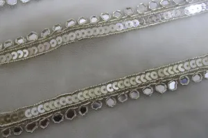 Silver Embellished Handwork Trim