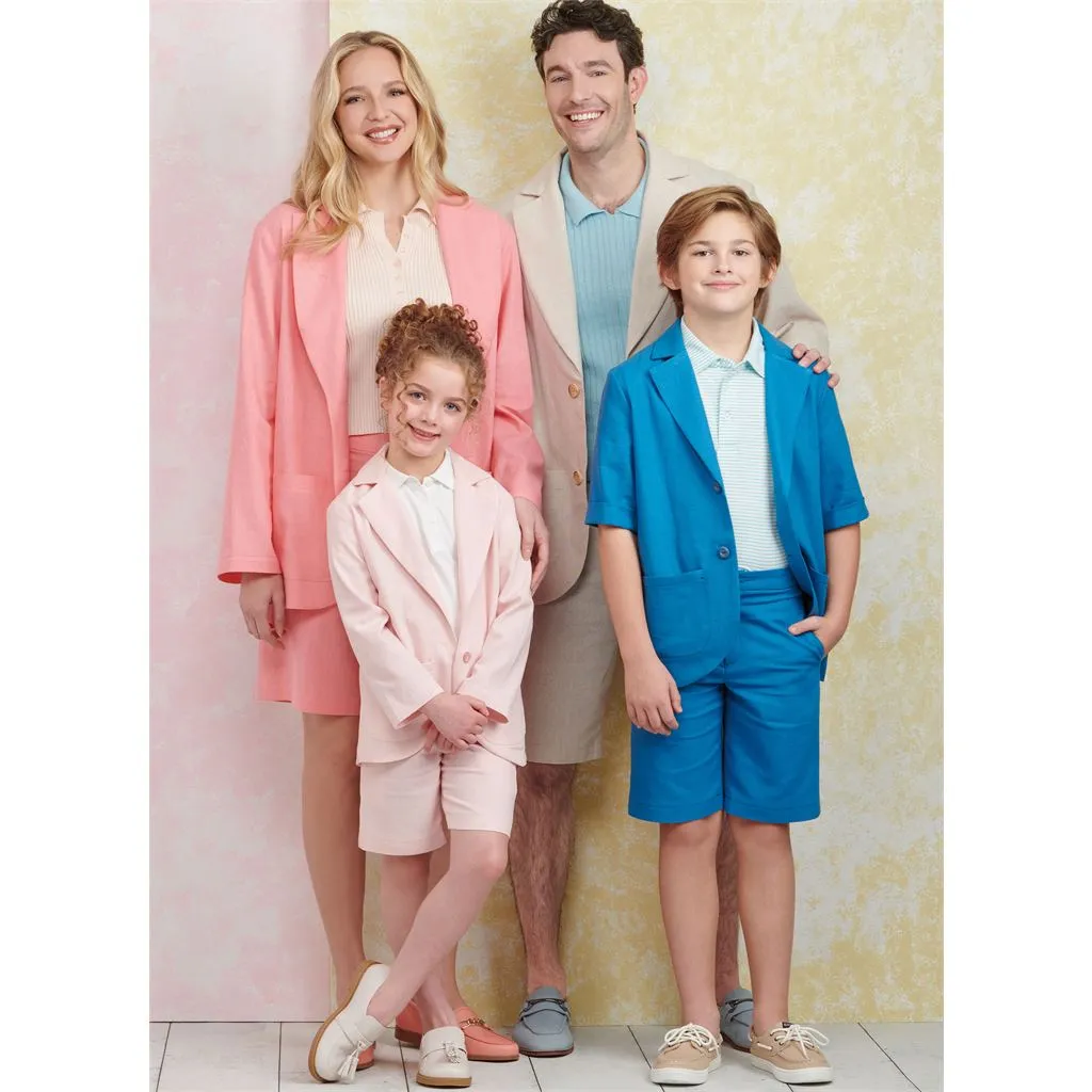 Simplicity Sewing Pattern S9930 Children's, Teens' and Adults' Blazers and Shorts