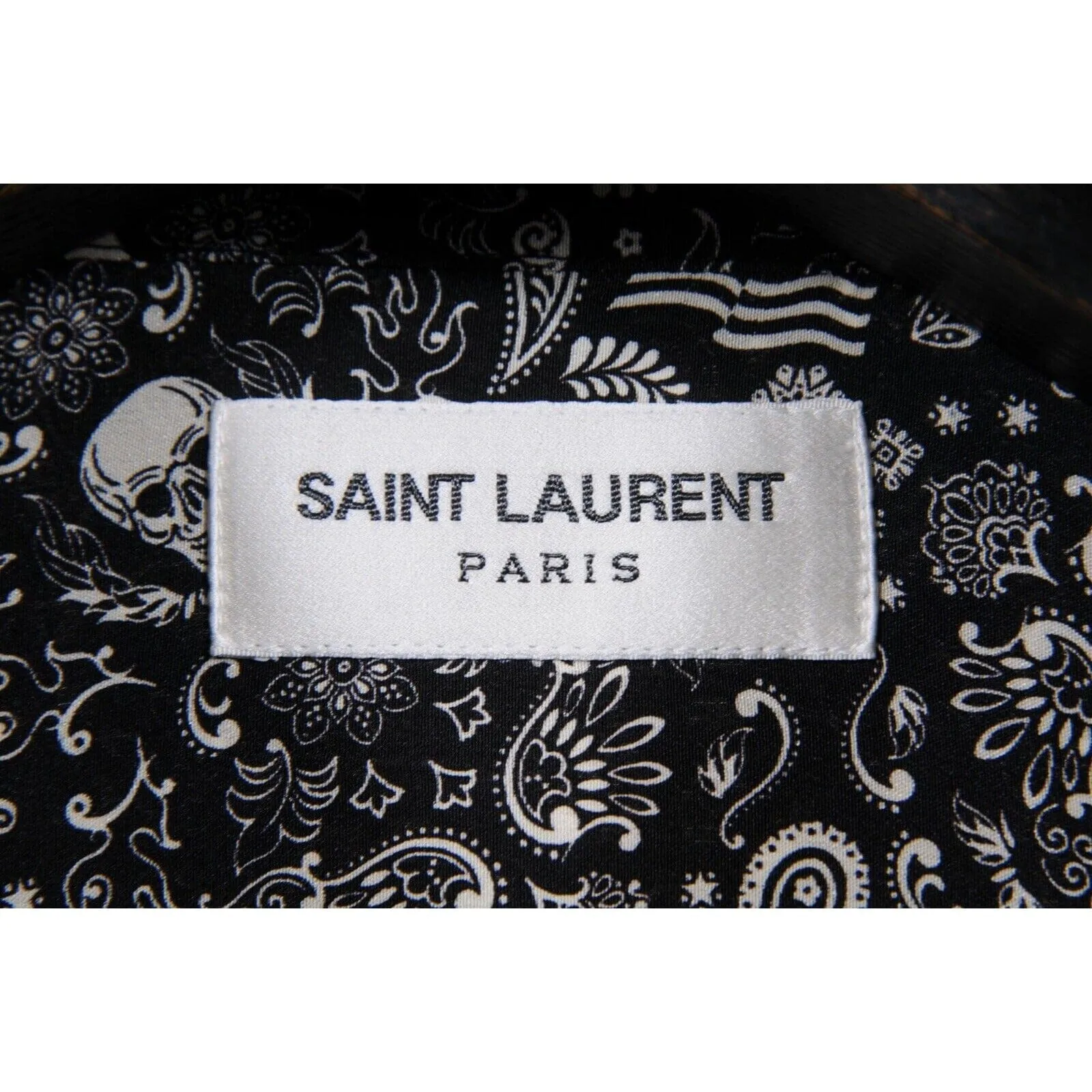 Skull Paisely Print Button Shirt Silk
