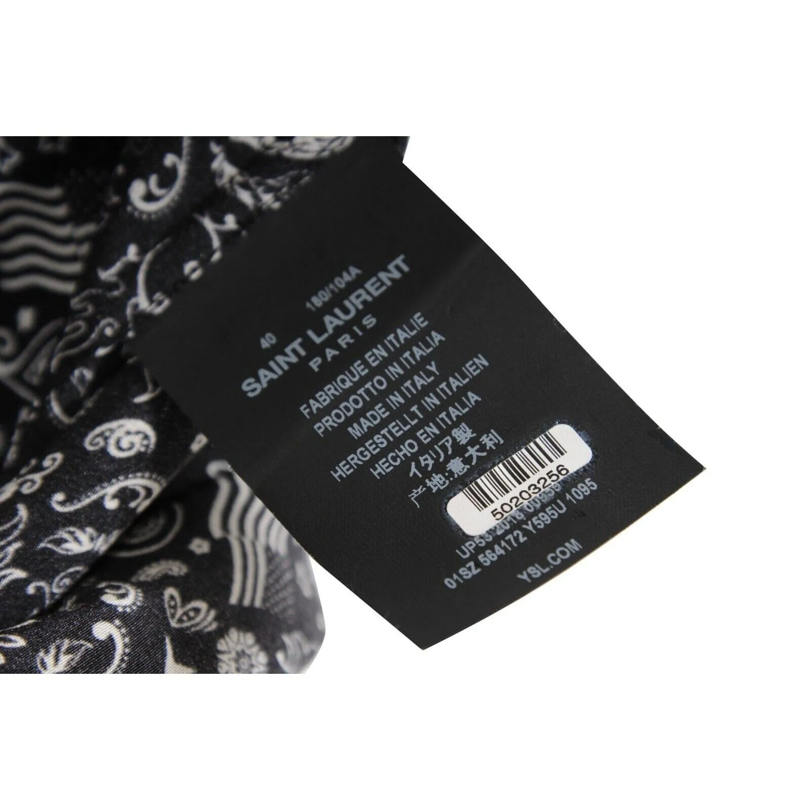 Skull Paisely Print Button Shirt Silk