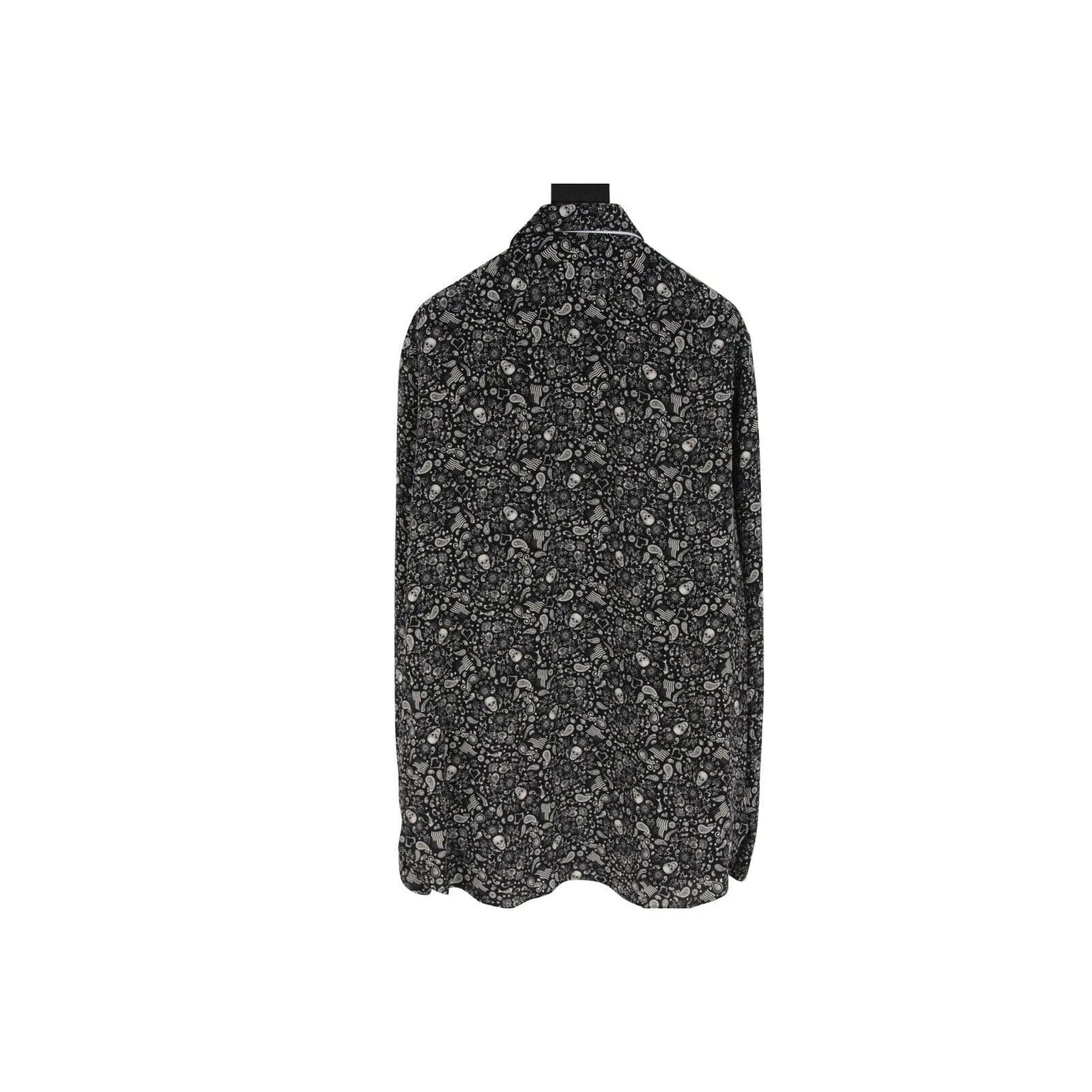 Skull Paisely Print Button Shirt Silk