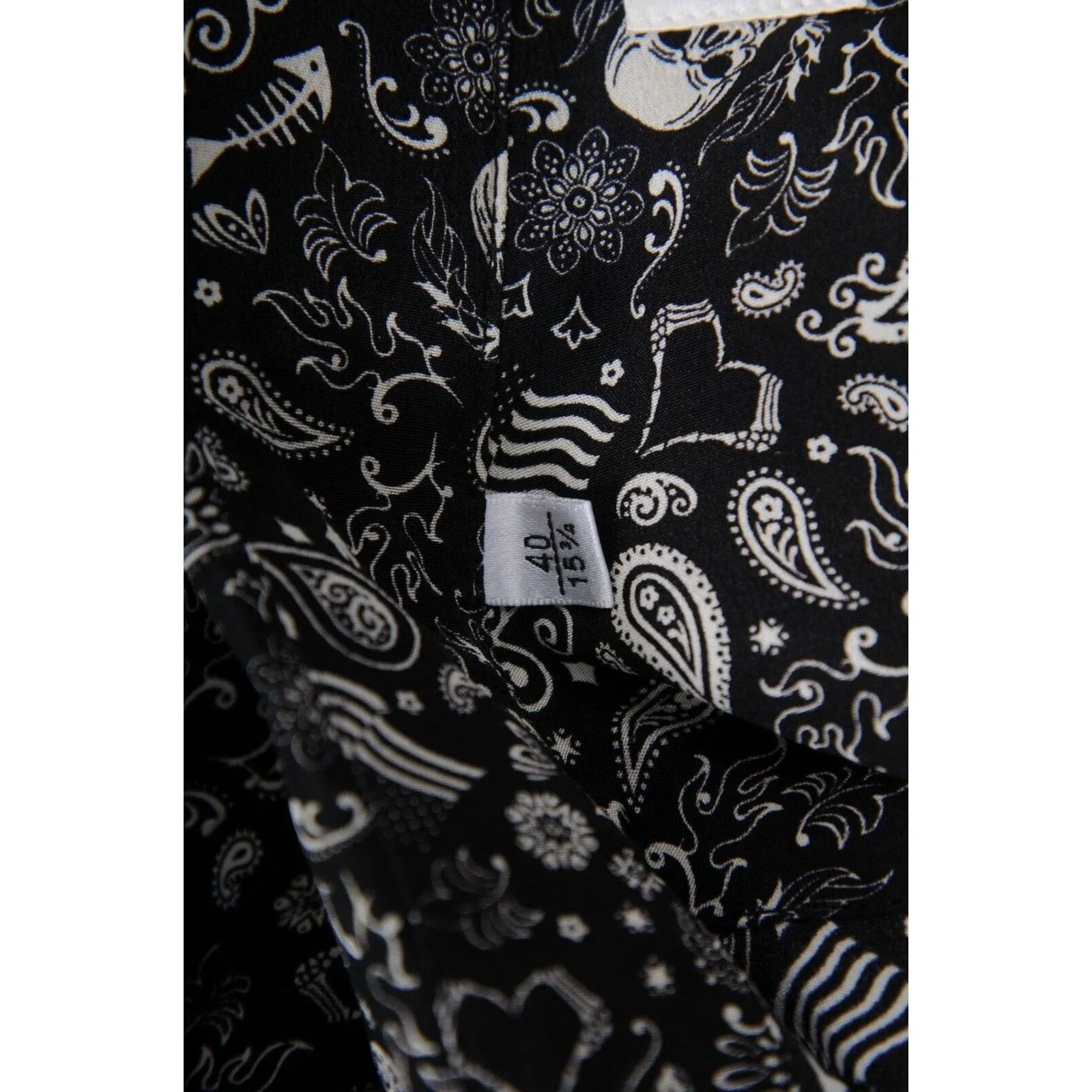 Skull Paisely Print Button Shirt Silk