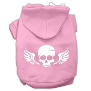 Skull Wings Screen Print Pet Hoodies Light Pink Size Xs (8)