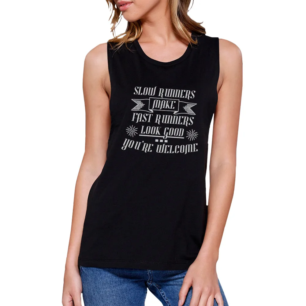 Slow Fast Runners Womens Cute Gym Fitness Tank Top Muscle Shirt
