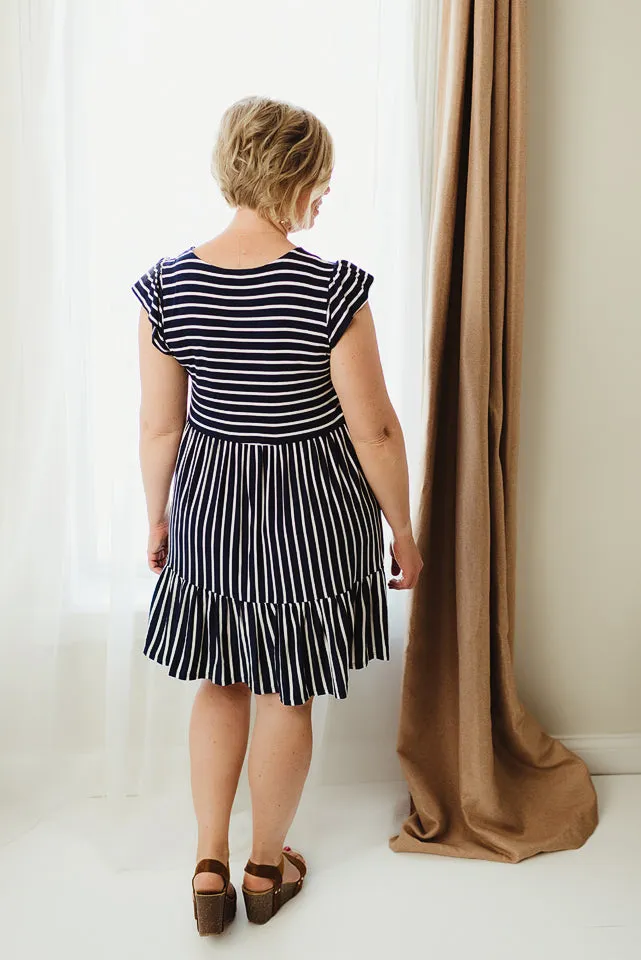 Striped Cap Sleeve Dress