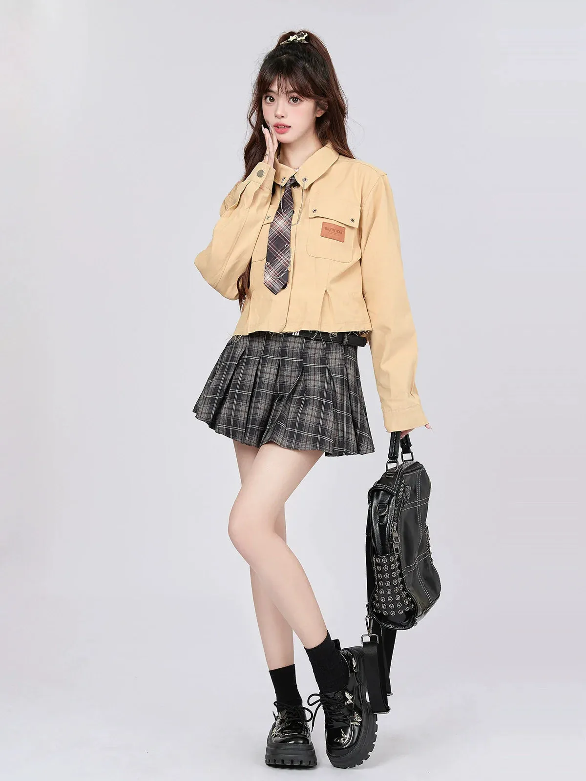 Style Top Retro Check Short College