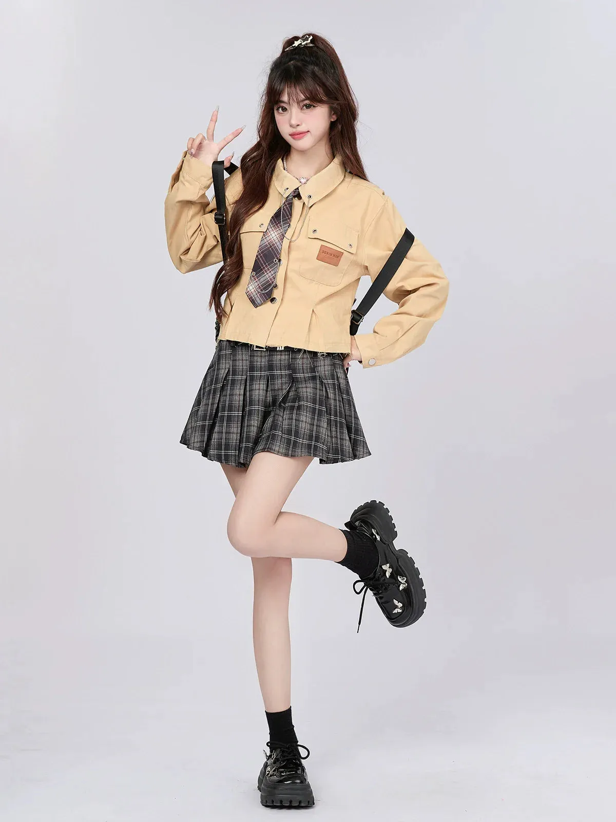 Style Top Retro Check Short College