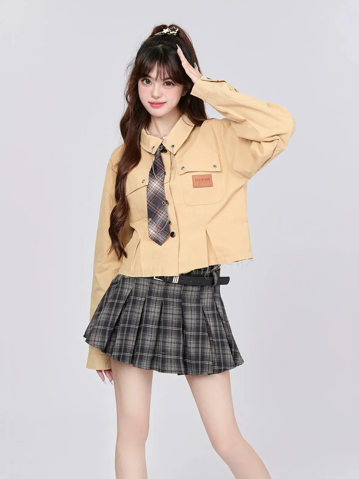 Style Top Retro Check Short College