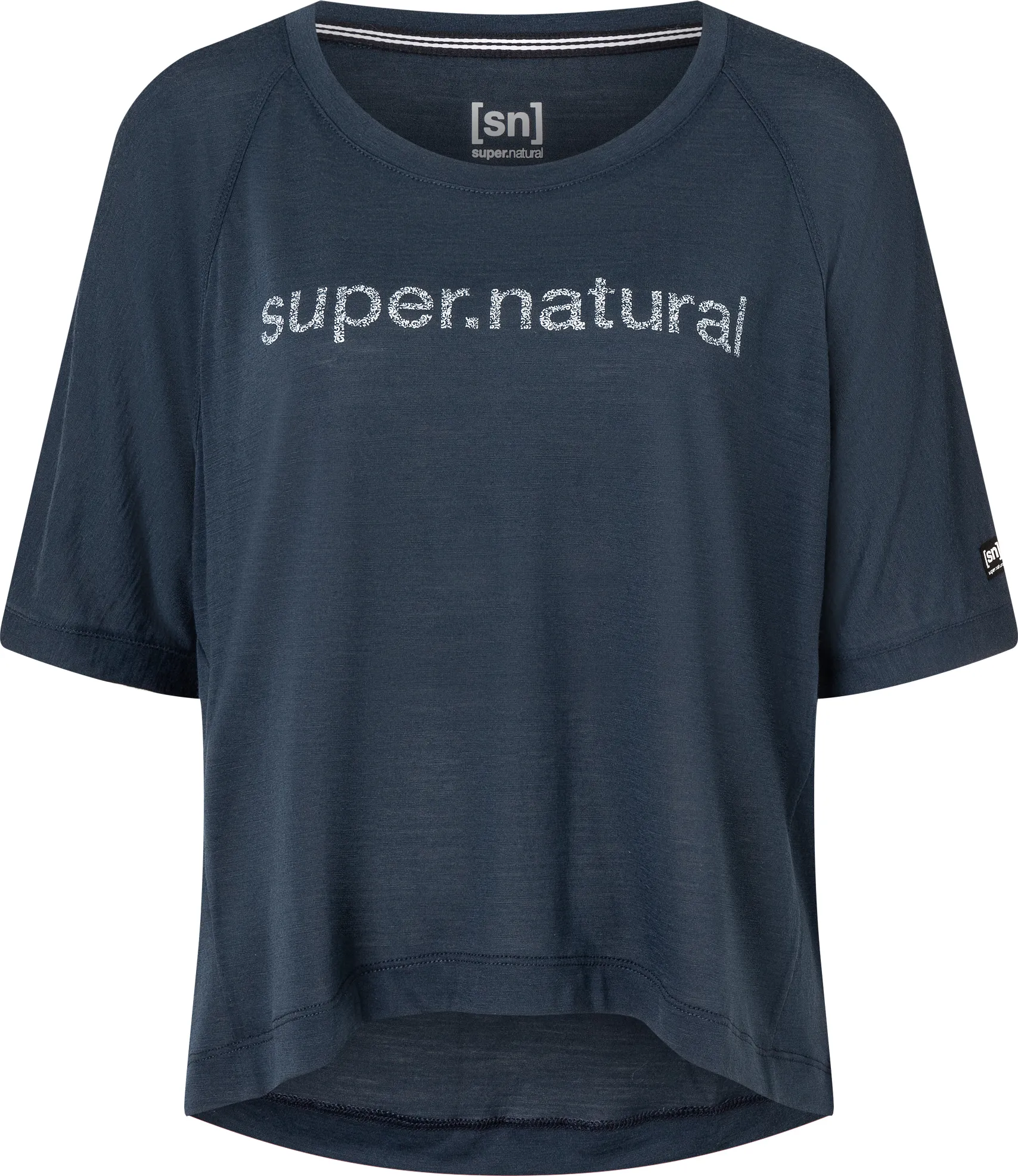 super.natural Women&#x27;s Liquid Flow Tee Blueberry/Fresh White | Buy super.natural Women&#x27;s Liquid Flow Tee Blueberry/Fresh White here | Outnorth