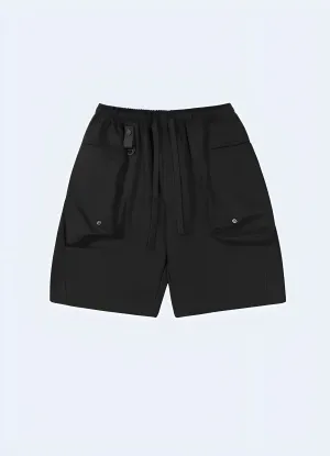 Techwear Shorts with Detachable Cargo Pockets Kanji
