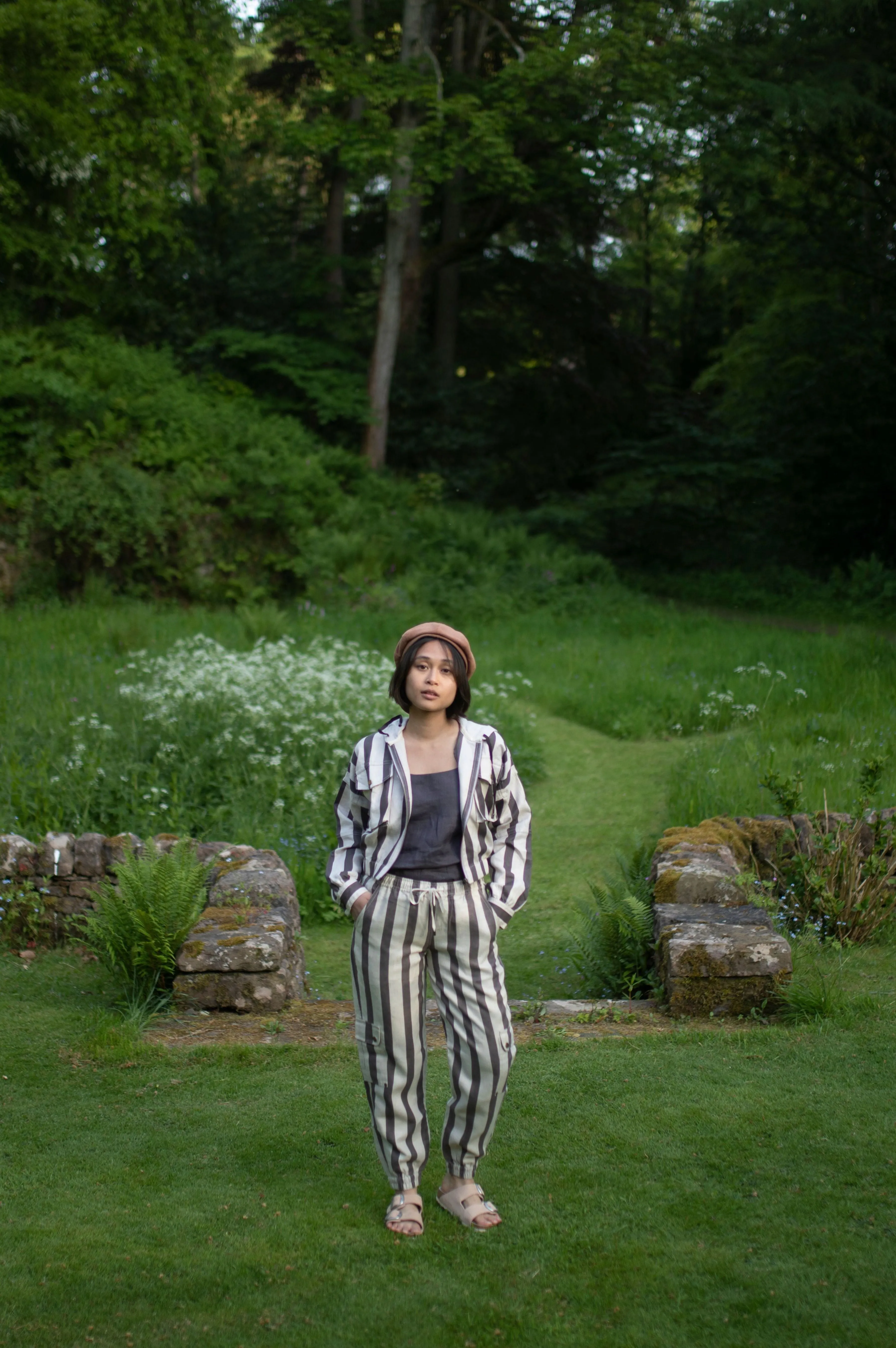 The Terra Tribe Grey Stripes Seoul Oversized Jacket