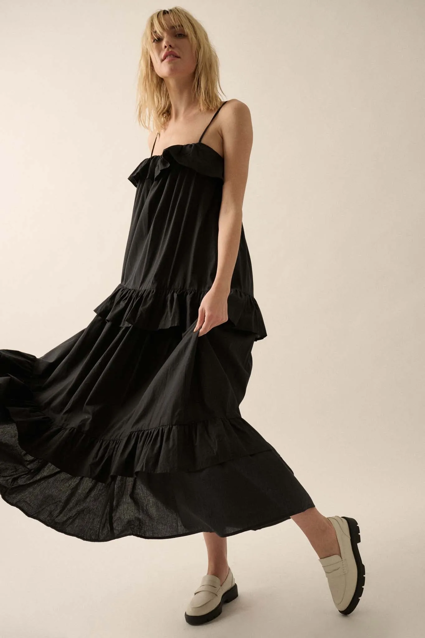 Through the Valley Tiered Ruffle Maxi Dress
