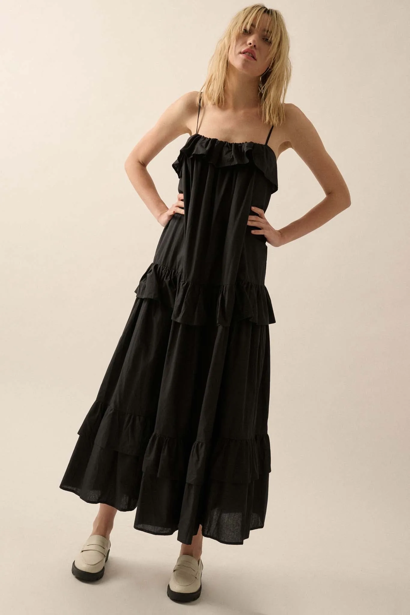 Through the Valley Tiered Ruffle Maxi Dress