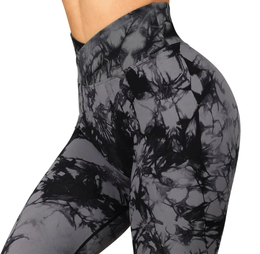 Tie Dye Seamless V Waist Leggings