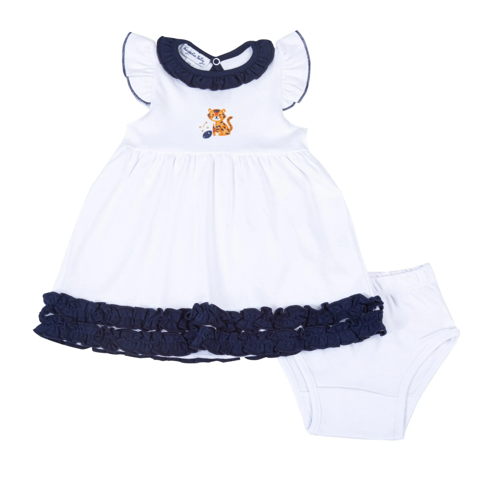 Tiger Pride Embroidered Dress - Navy Orange