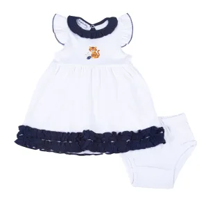 Tiger Pride Embroidered Dress - Navy Orange