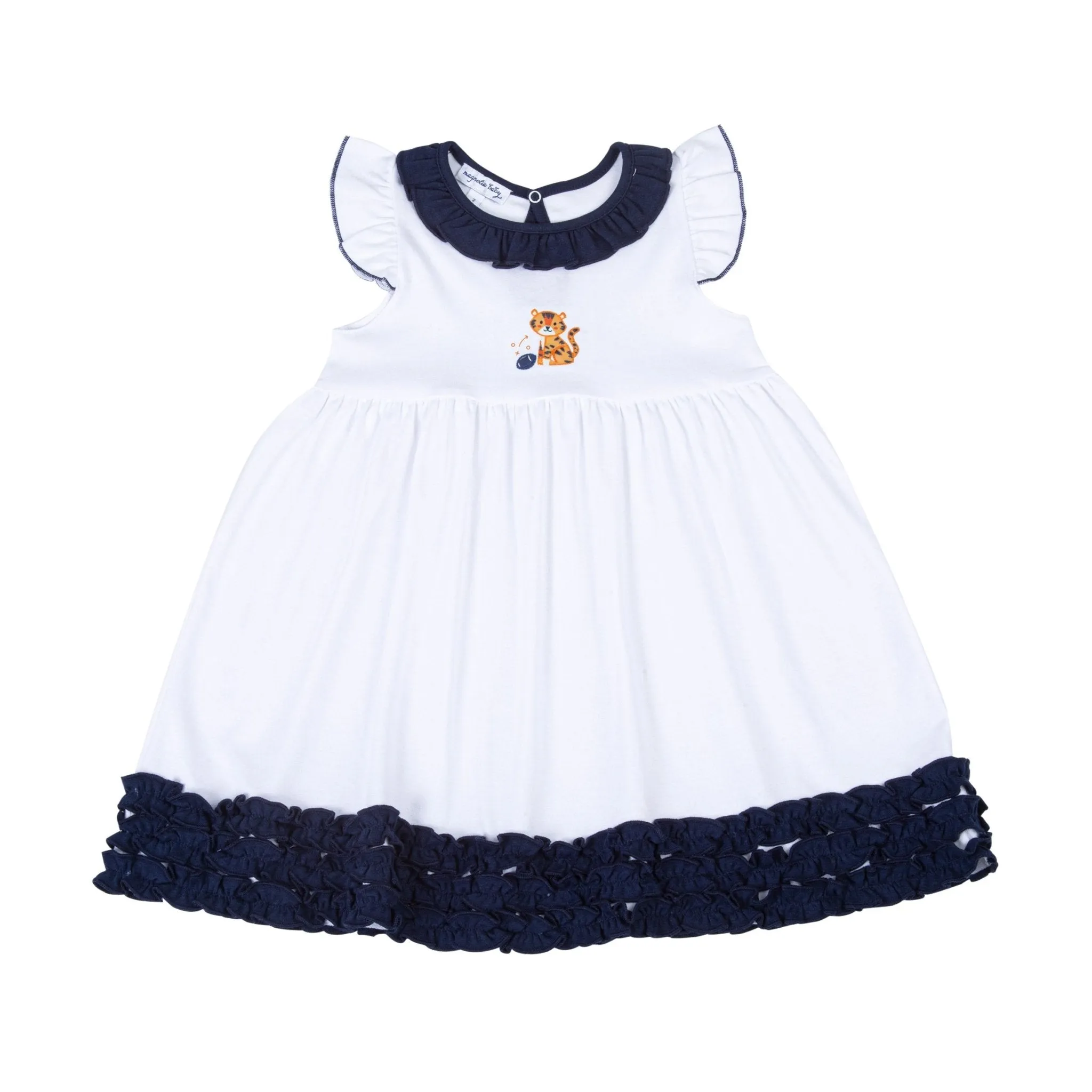 Tiger Pride Embroidered Dress - Navy Orange