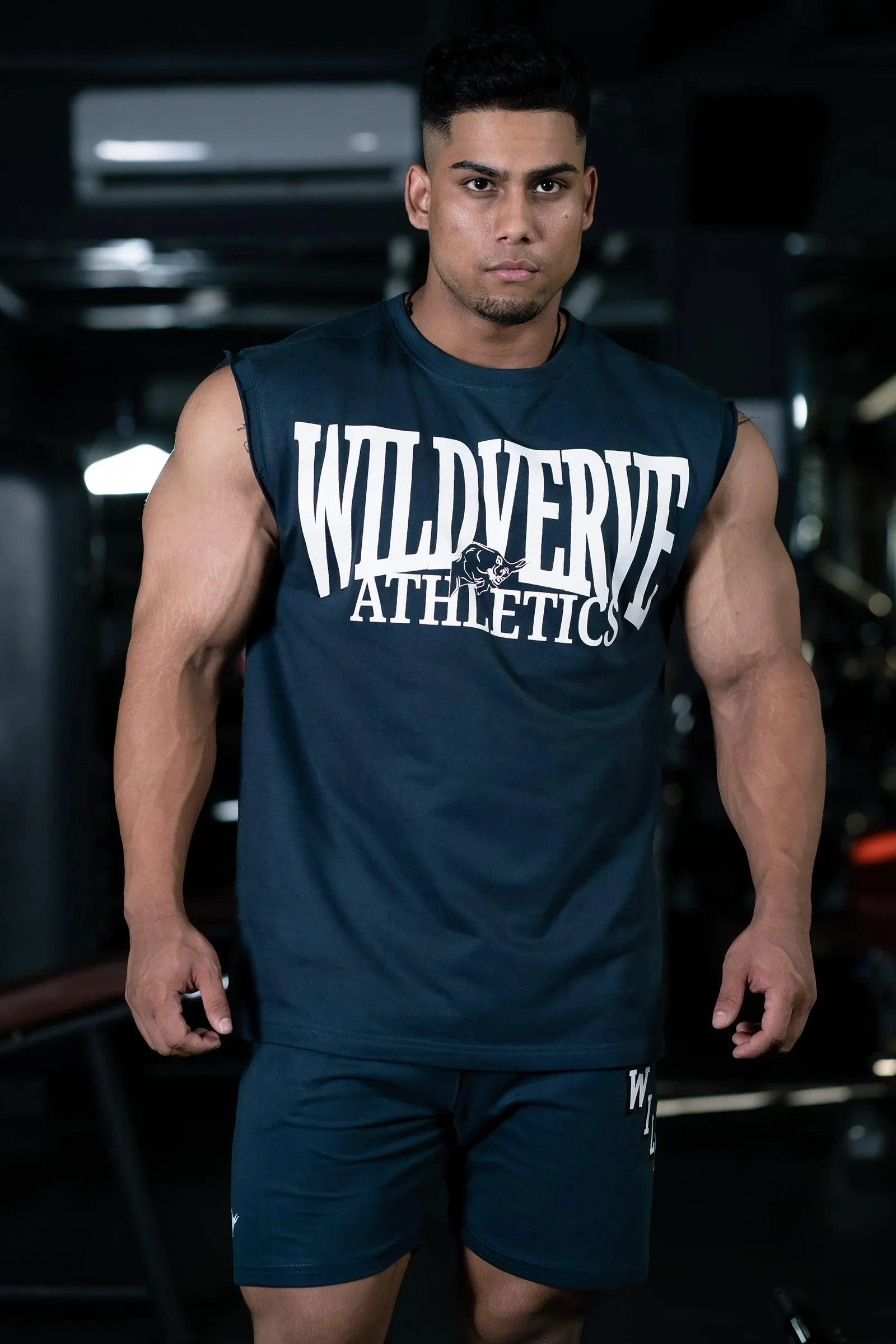 WILD VERVE VINTAGE MUSCLE TANK (REGAL BLUE METALLIC)
