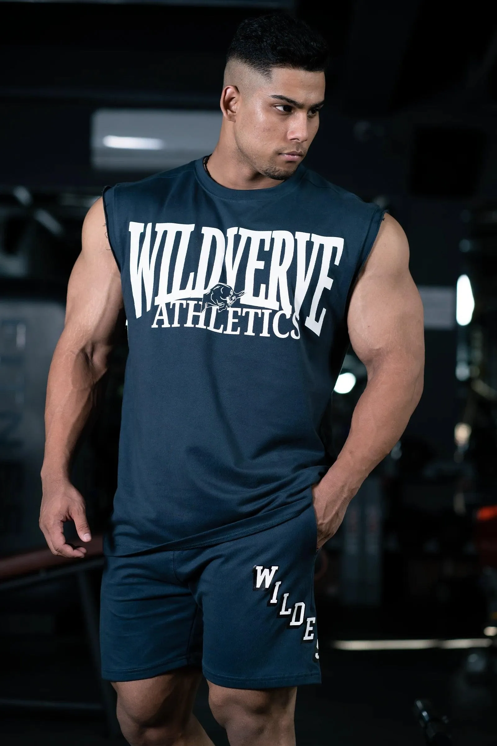 WILD VERVE VINTAGE MUSCLE TANK (REGAL BLUE METALLIC)