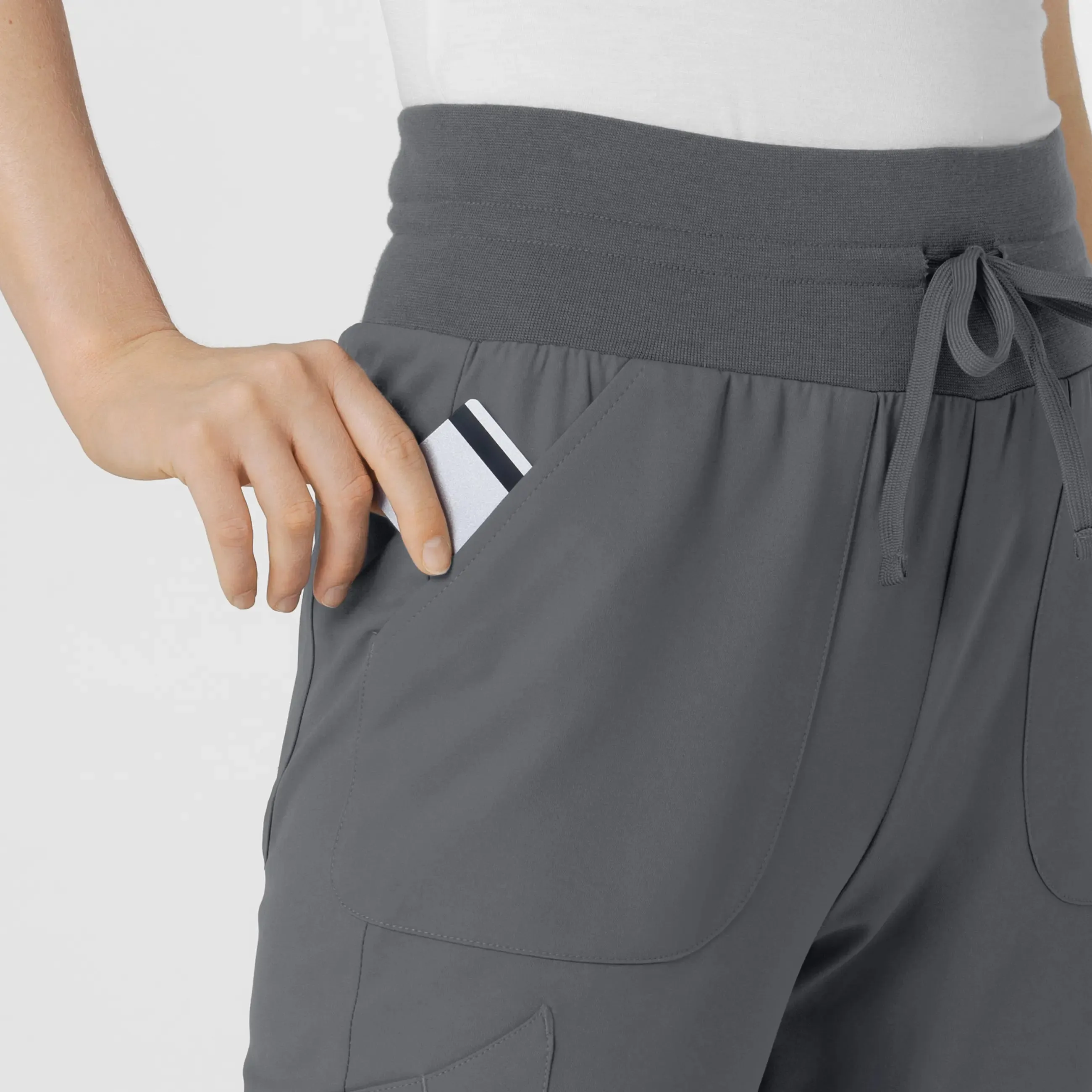 Wink Women's Convertible Stirrup Jogger Scrub Pant - Pewter
