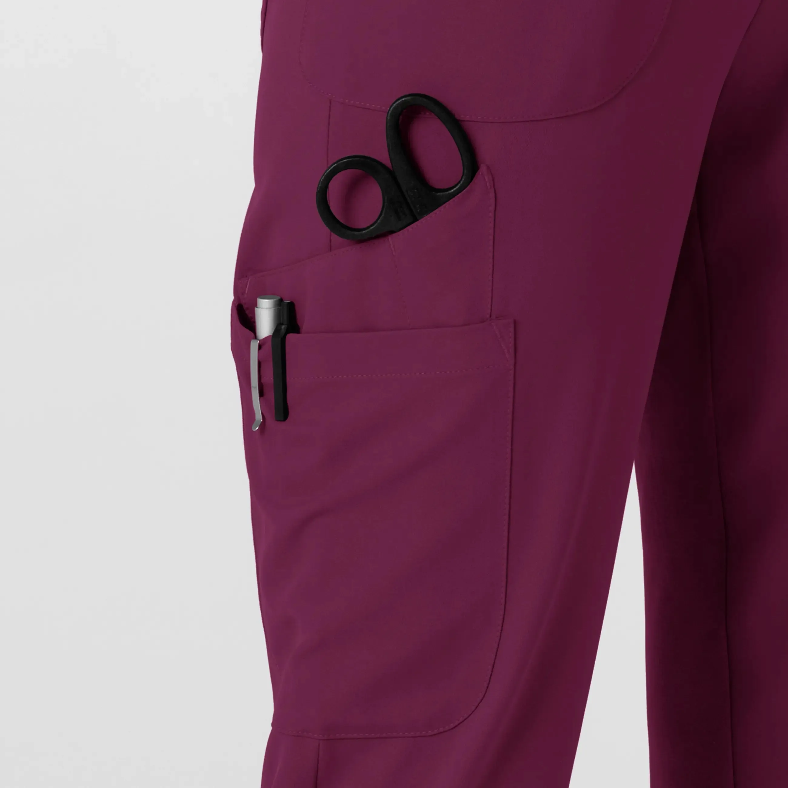 Wink Women's Convertible Stirrup Jogger Scrub Pant - Wine