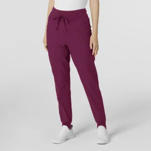 Wink Women's Convertible Stirrup Jogger Scrub Pant - Wine
