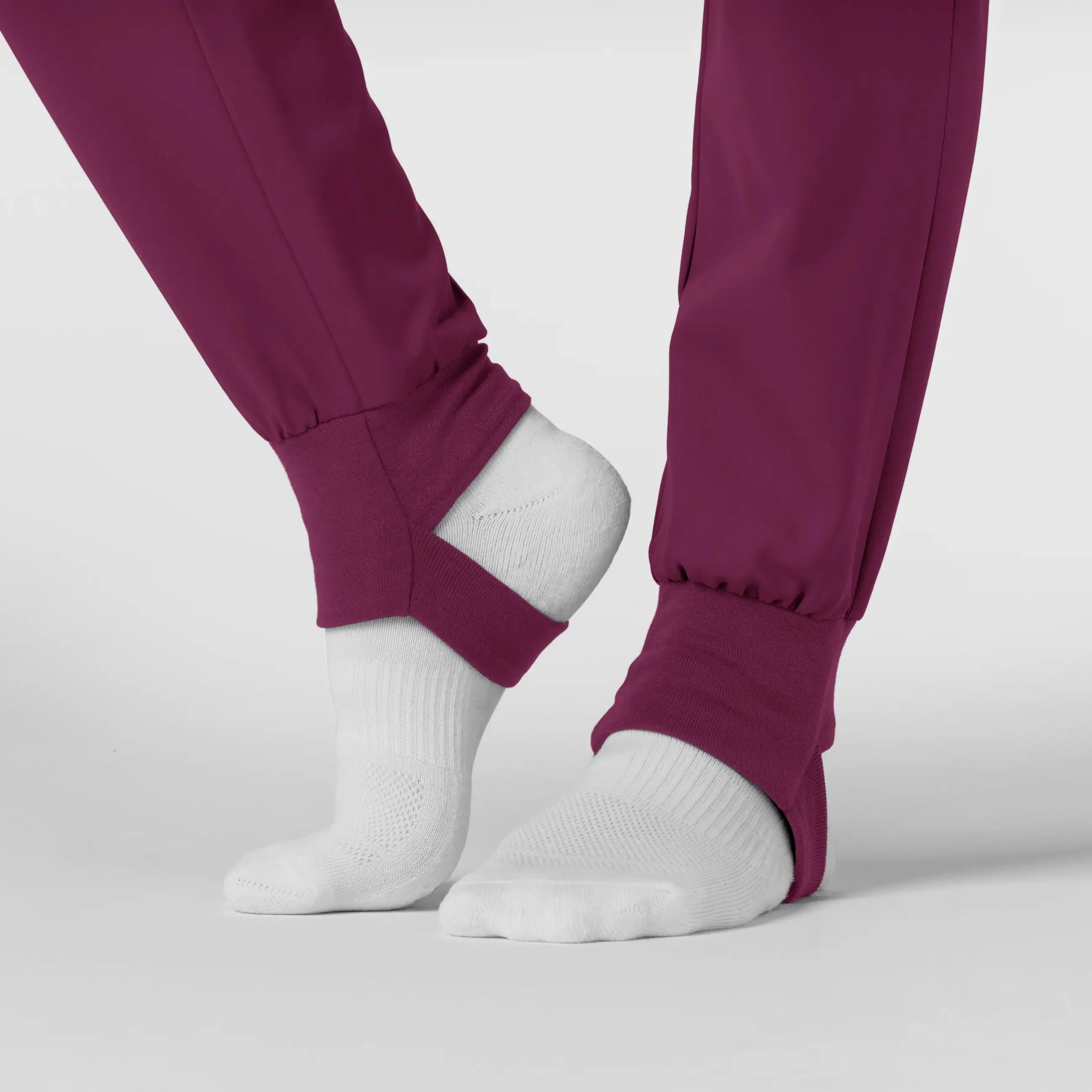 Wink Women's Convertible Stirrup Jogger Scrub Pant - Wine