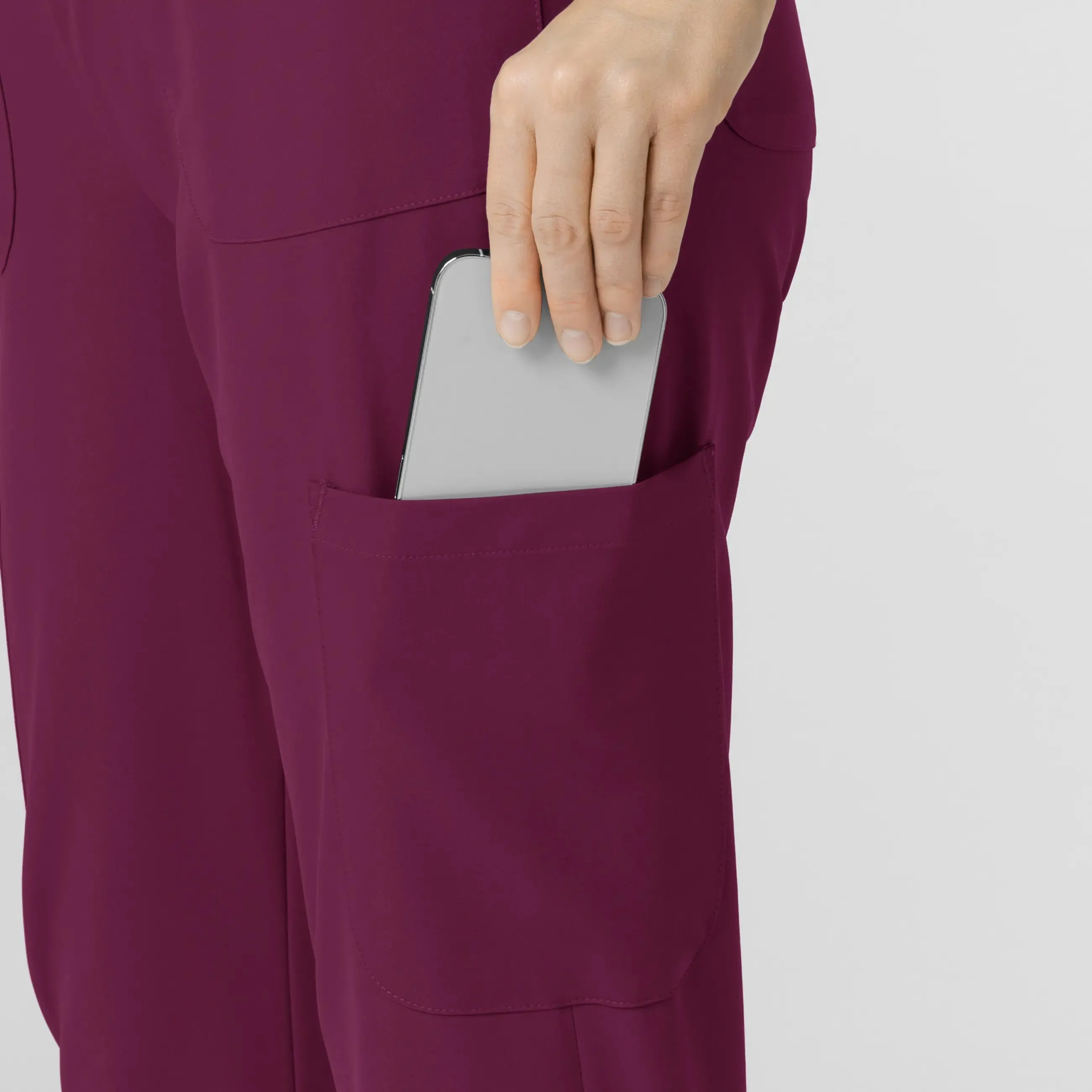 Wink Women's Convertible Stirrup Jogger Scrub Pant - Wine