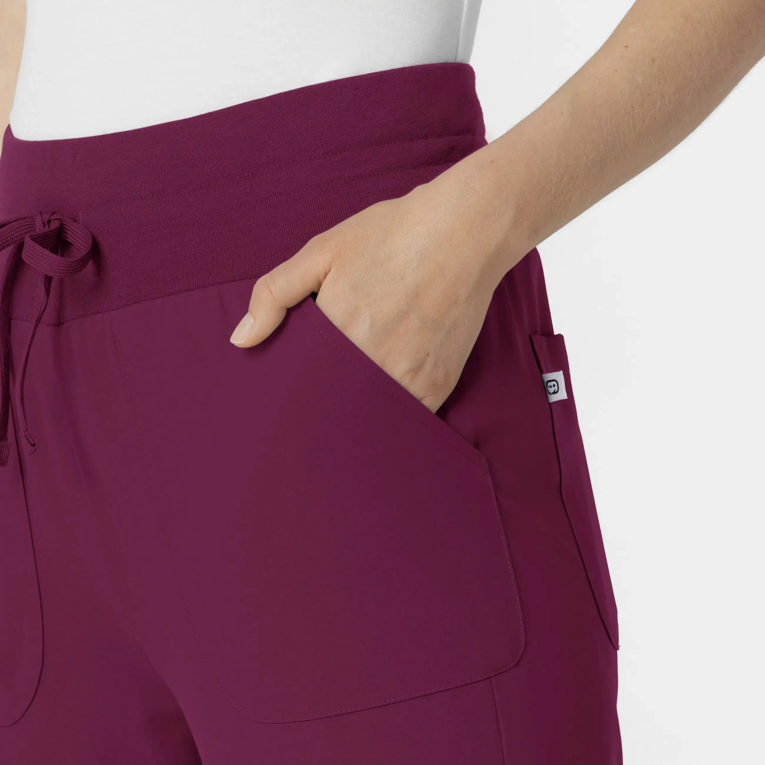 Wink Women's Convertible Stirrup Jogger Scrub Pant - Wine