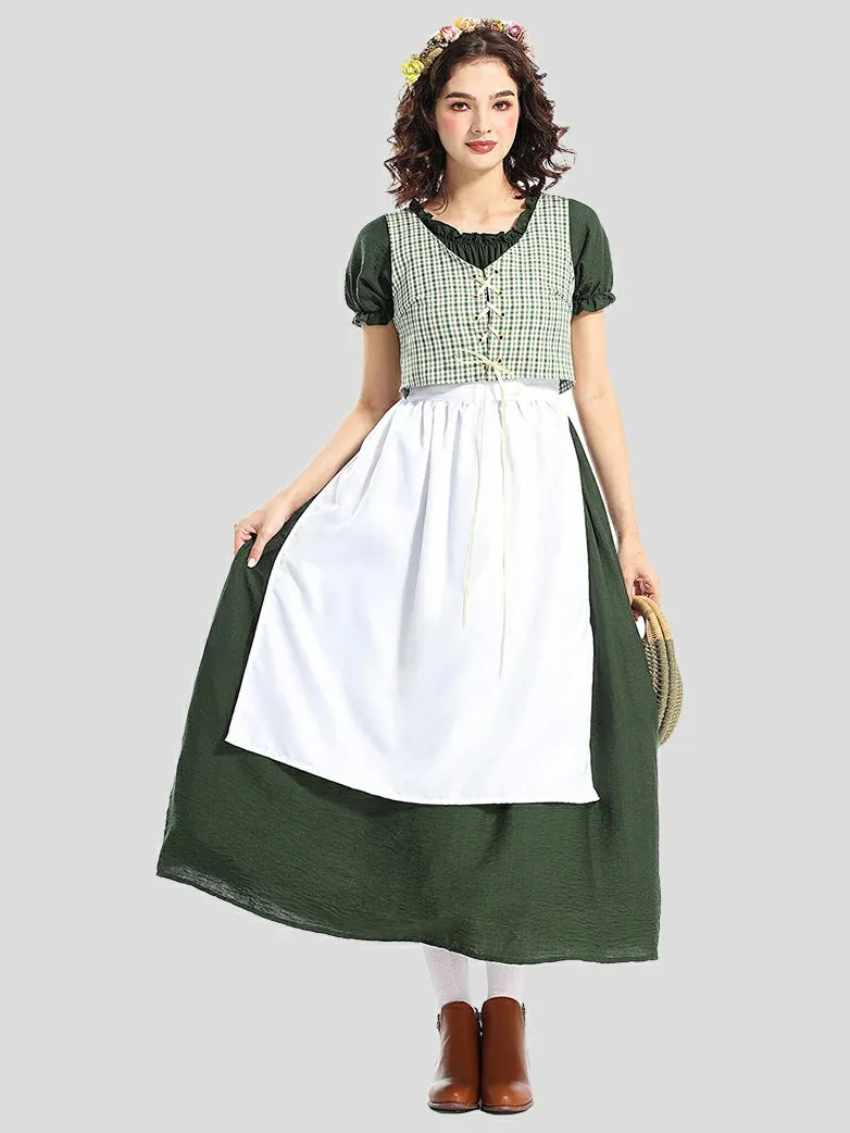 Women Pioneer Colonial Pastoral 4-piece Costume Set