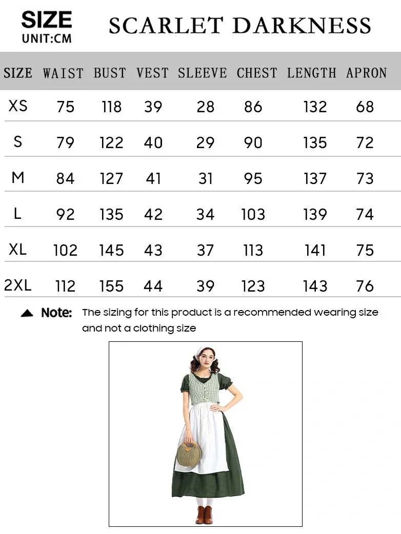 Women Pioneer Colonial Pastoral 4-piece Costume Set