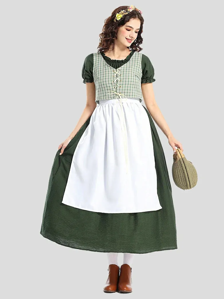 Women Pioneer Colonial Pastoral 4-piece Costume Set