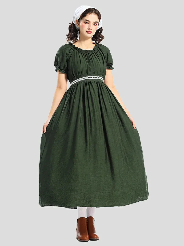 Women Pioneer Colonial Pastoral 4-piece Costume Set