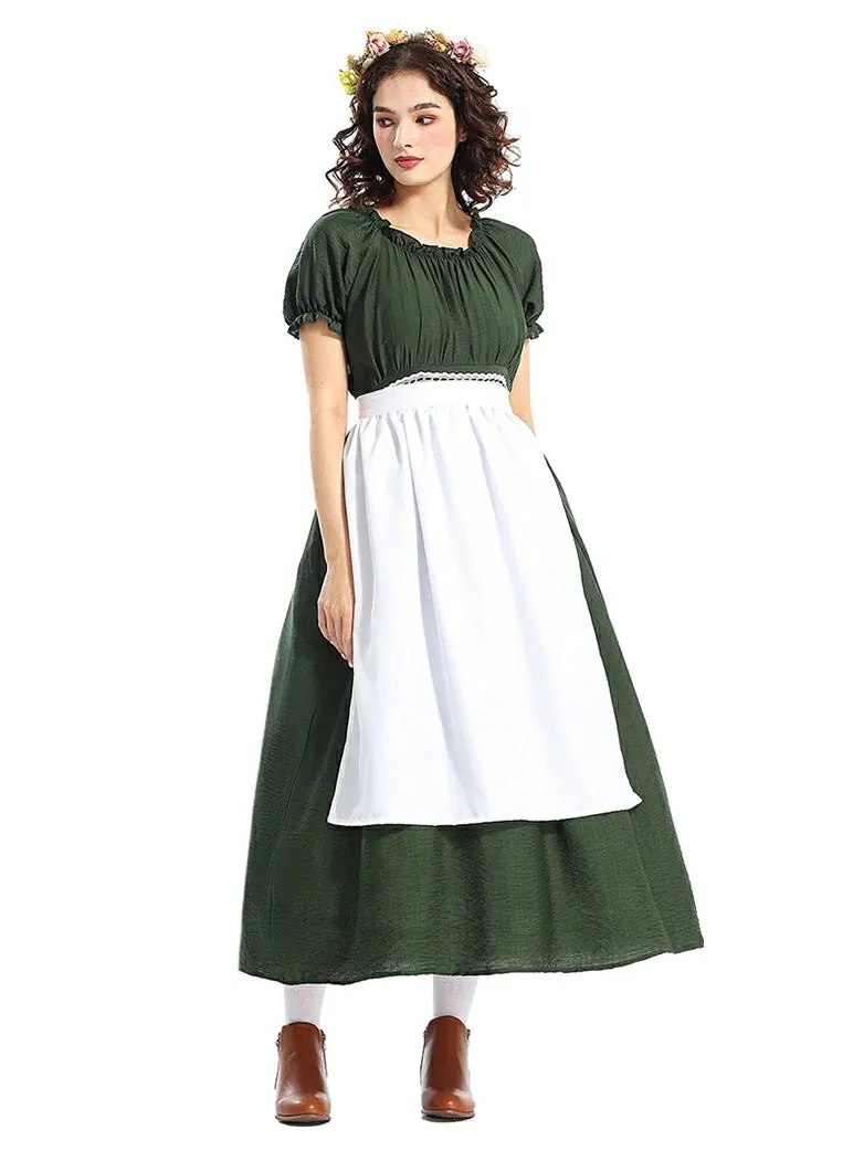 Women Pioneer Colonial Pastoral 4-piece Costume Set