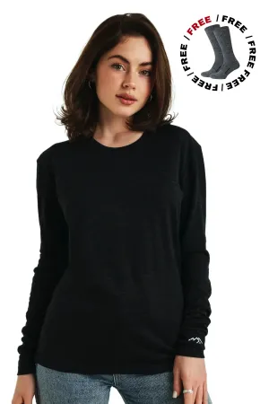 Women's Merino Long Sleeve 165 Heathered Black
