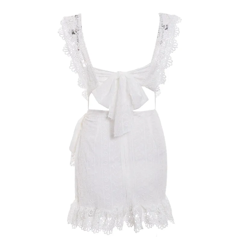 Women's Summer Lace Sleeveless Sheath Short Dress